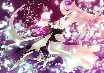 lovely anime, purple, anime, light, cute, girl HD wallpaper