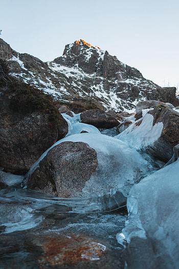 Winter, Nature, Stones, Ice, Mountain, Frost HD phone wallpaper