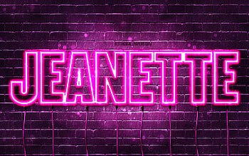 Happy Birtay Jeanette, , pink neon lights, Jeanette name, creative, Jeanette Happy Birtay, Jeanette Birtay, popular french female names, with Jeanette name, Jeanette HD wallpaper