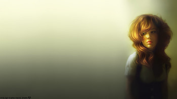 Redhead, girl, look, draw HD wallpaper