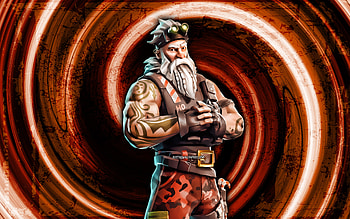 Sgt Winter, orange grunge background, Fortnite, vortex, Fortnite characters, Sgt Winter Skin, Fortnite Battle Royale, Sgt Winter Fortnite HD wallpaper