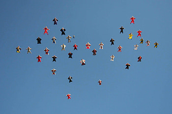 Wingsuit flying, Skydiving, Flight extreme, People diving HD wallpaper
