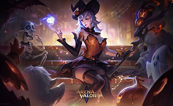 Halloween, fantasy, foritis wong, girl, lol HD wallpaper