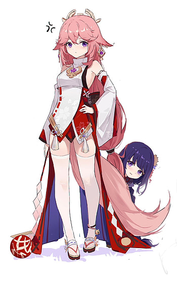 Yae miko and baal, -yae HD phone wallpaper