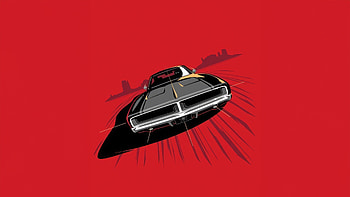 Classic Car From Hell, classic-cars, cars, minimalism, minimalist, artist, artwork, digital-art HD wallpaper