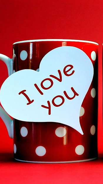 Best Love, I Love You, Coffee Mug, red HD phone wallpaper