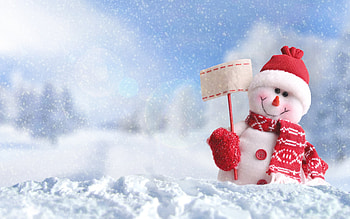 Snowman, winter, white, craciun, red, christmas, snow, card HD wallpaper