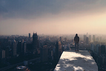 Standing Man Boy Alone, alone, graphy, buildings HD wallpaper