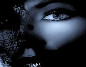 Secrets, mystery, black and white, eye, woman, beauty HD wallpaper
