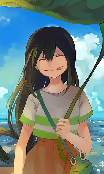 Tsuyu Asui: Seaside / MHA Frog Hero Background / Tsuyu's Calm Smile, Tsuyu Asui, Anime, My Hero Academia HD phone wallpaper