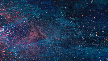 Vibrant abstract artwork evoking a galaxy with blue and pink hues. HD wallpaper