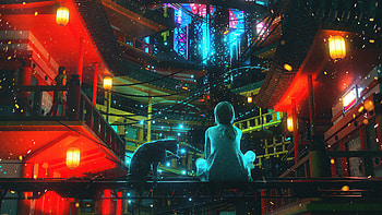 Will You Come Back , alone, cat, artist, artwork, digital-art HD wallpaper
