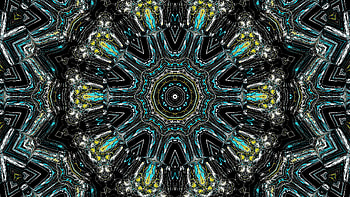 Blue Black White Art Shapes Fractal Pattern Circles Abstraction Abstract HD wallpaper