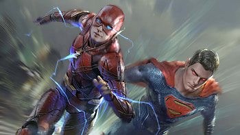 Flash And Superman Art, flash, superman, superheroes, artwork HD wallpaper