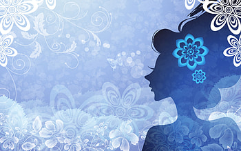 Sweet BLue Girl, blue, design, fantasy, girl, , pattern HD wallpaper