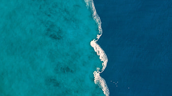 Aerial Blue Ocean, ocean, nature HD wallpaper