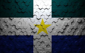 Flag of Itapecerica da Serra, honeycomb art, Itapecerica da Serra hexagons flag, Itapecerica da Serra 3d hexagons art, Itapecerica da Serra flag HD wallpaper