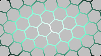 white glow hexagon black gradient blue grey silver aquamarine HD wallpaper