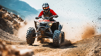 OHV Quad: Desert Dust Rush, OHV, quad, ATV, rider, off-road HD wallpaper