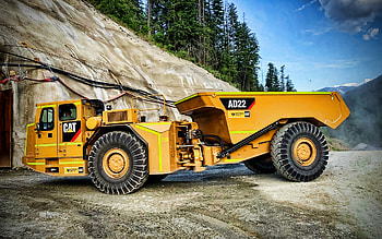 Caterpillar AD22, R, dumper, 2022 trucks, Underground trucks, Cat AD22, big truck, Caterpillar, mining truck, trucks, LKW HD wallpaper