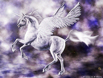 Winged Unicorn, purple, wings, lavender, clouds, unicorn, pegasus HD wallpaper