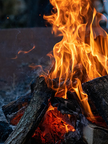Fire, Bonfire, Flame, Miscellanea, Miscellaneous, Evening, Firewood HD phone wallpaper