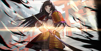 Ninja, warrior, girl, anime, original HD wallpaper