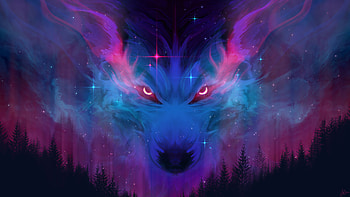 Fox Sky , fox, sky, artist, artwork, digital-art, deviantart HD wallpaper