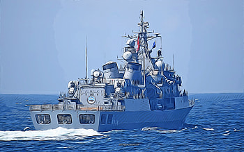 TCG Barbaros, F-244, , vector art, TCG Barbaros drawing, Turkish Naval Forces, creative art, TCG Barbaros art, vector drawing, abstract ships, TCG Barbaros F-244, Turkish Navy HD wallpaper
