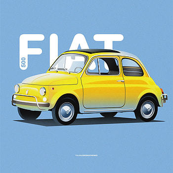 Fiat, tyre, yellow, car HD wallpaper