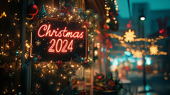2024 Christmas Sign, sign, Christmas, christmas ornaments HD wallpaper