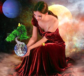 World in your hands, girl, model, beautiful, 3d HD wallpaper