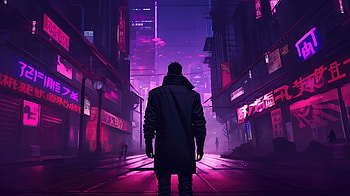Walking In Street Synthwave, synthwave, street, alone, ai, artist, artwork, digital-art HD wallpaper