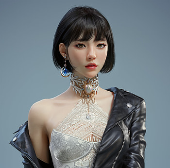 Girl, jewel, frumusete, fantasy, moon, yejun lee, face, earring HD wallpaper