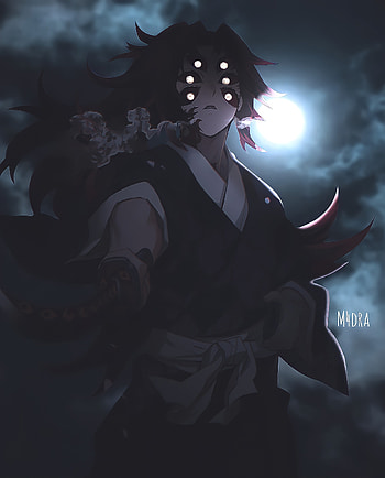 Kokushibo, art, moon HD phone wallpaper
