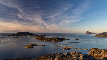 Sommaroy, Norway, Famous bridge, Autumn Norway HD wallpaper