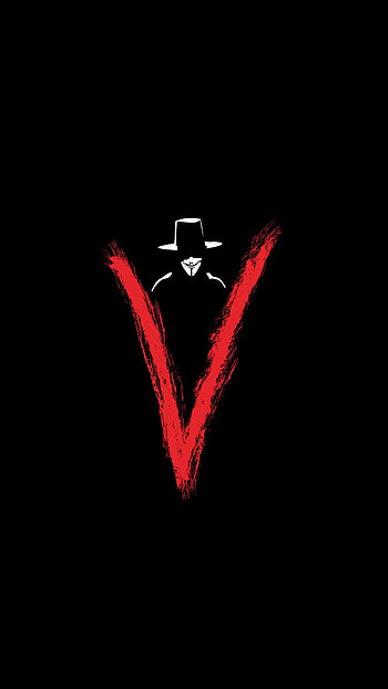V for Vendetta, Intense red lighting, Mysterious figure, Political thriller HD phone wallpaper