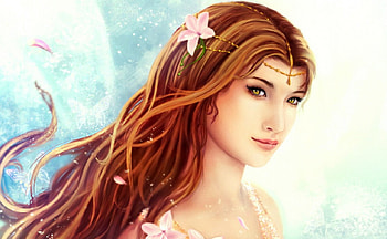 Solaris, eyes, redhead, flowers, woman HD wallpaper