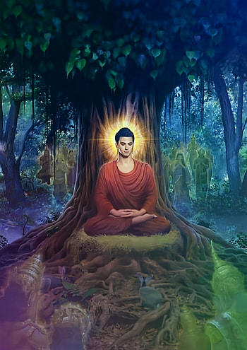 Buddha, art, forest HD phone wallpaper