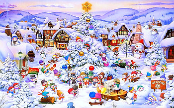 ★Christmas Choir★, celebrations, winter, holidays, xmas trees, festival, snowmen, paintings, santa claus, love four seasons, reindeers, cottages, christmas, xmas and new year, lovely, sleign HD wallpaper