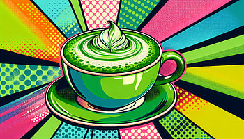 Vibrant Green Tea Latte Art, green tea latte, green tea, latte, pop art, drink HD wallpaper