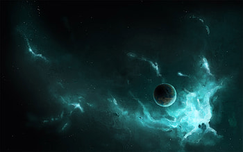Planet, blue, fantasy, space, cosmos, luminos HD wallpaper