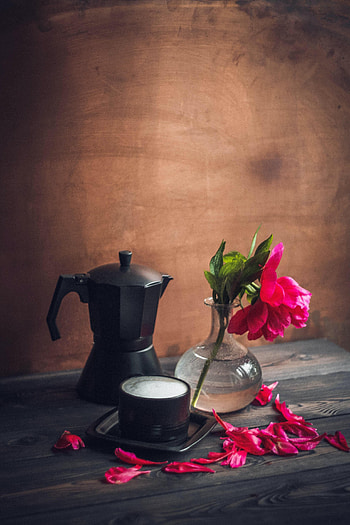 Flowers, Coffee, Flower, Petals, Cup, Drink, Beverage, Teapot, Kettle, Mug, Pion, Peony HD phone wallpaper