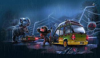 Jurassic Park Adventure, jurassic-park, movies, artwork, art, digital-art, artstation HD wallpaper