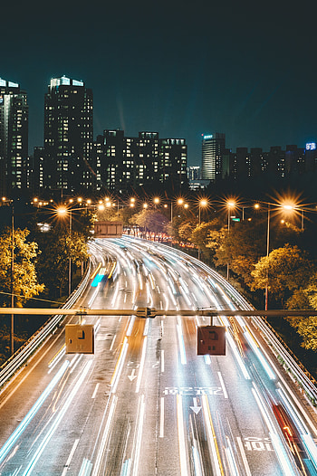 City Lights, Cities, Lights, Road, Lanterns, Night City HD phone wallpaper