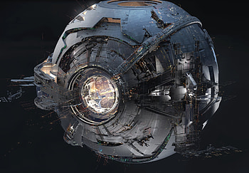 Infinite Lagrange, Ares Corp city, Fascinating artwork, Rimaginaryfuturism HD wallpaper