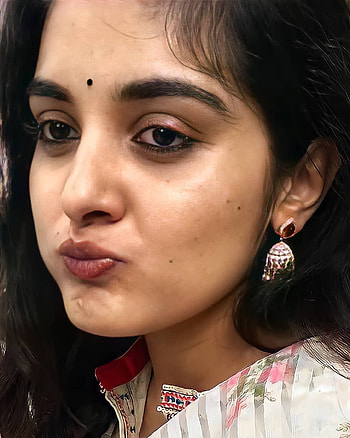 Nivetha Thomas, nose, lip, multilingual actress HD phone wallpaper