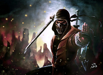 Scorpion Painting Art, sub-zero, scorpion, mortal-kombat, games, deviantart HD wallpaper