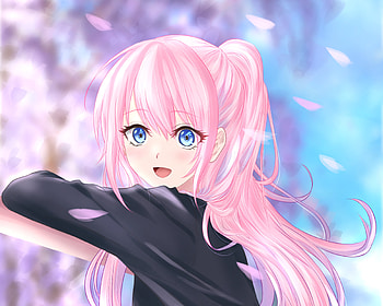 Shikimori, magenta, hair HD wallpaper
