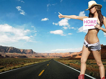 Cowgirls, style, fun, highway, cutoffs, fashion, outdoors, fantasy, pretty, sky, models, mountains, boots, western, hats HD wallpaper